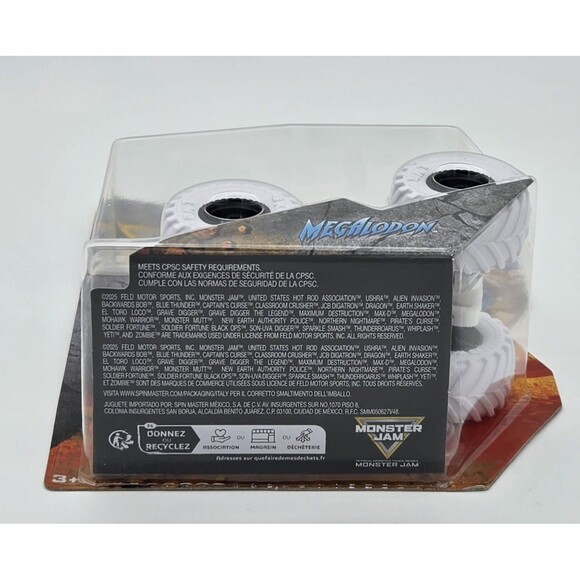 Spin Master Monster Jam Megalodon 2025 Series 1 White Truck New - Picture 2 of 8